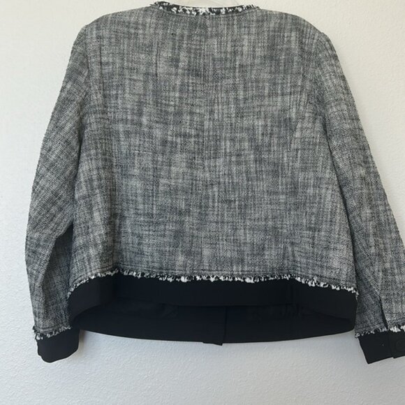 Rachel Roy Tweed Suit Jacket Size 16W Black and White 2 Zip Pockets New - Picture 5 of 9